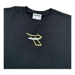 Diadora T-Shirt Girocollo Tinta Unita con Stampa per Bambino 102181707 NERO DIADORA 