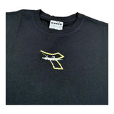 Diadora T-Shirt Girocollo Tinta Unita con Stampa per Bambino 102181707 NERO DIADORA 