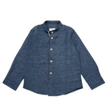 Manuel Ritz Solid Color Shirt With Korean Collar Blue For Boys