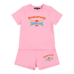 Dsquared2 Completo 2 Pezzi T-Shirt-Short tinta unita Rosa per Neonata DQ2877 ROSA DSQUARED2 
