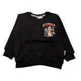 Bern Sweatshirt Closed Crewneck Solid Color With Contrast Print Black For Boys