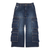 DIESEL jeans tinta unita modello palazzo/cargo Blu per Bambina J01725XX BLU DIESEL 