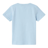 Name.It T-Shirt Crew Neck Solid Color With Light Blue Print For Boys