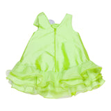 Miss Grant Solid Color Green Applique Sleeveless Dress for Girls