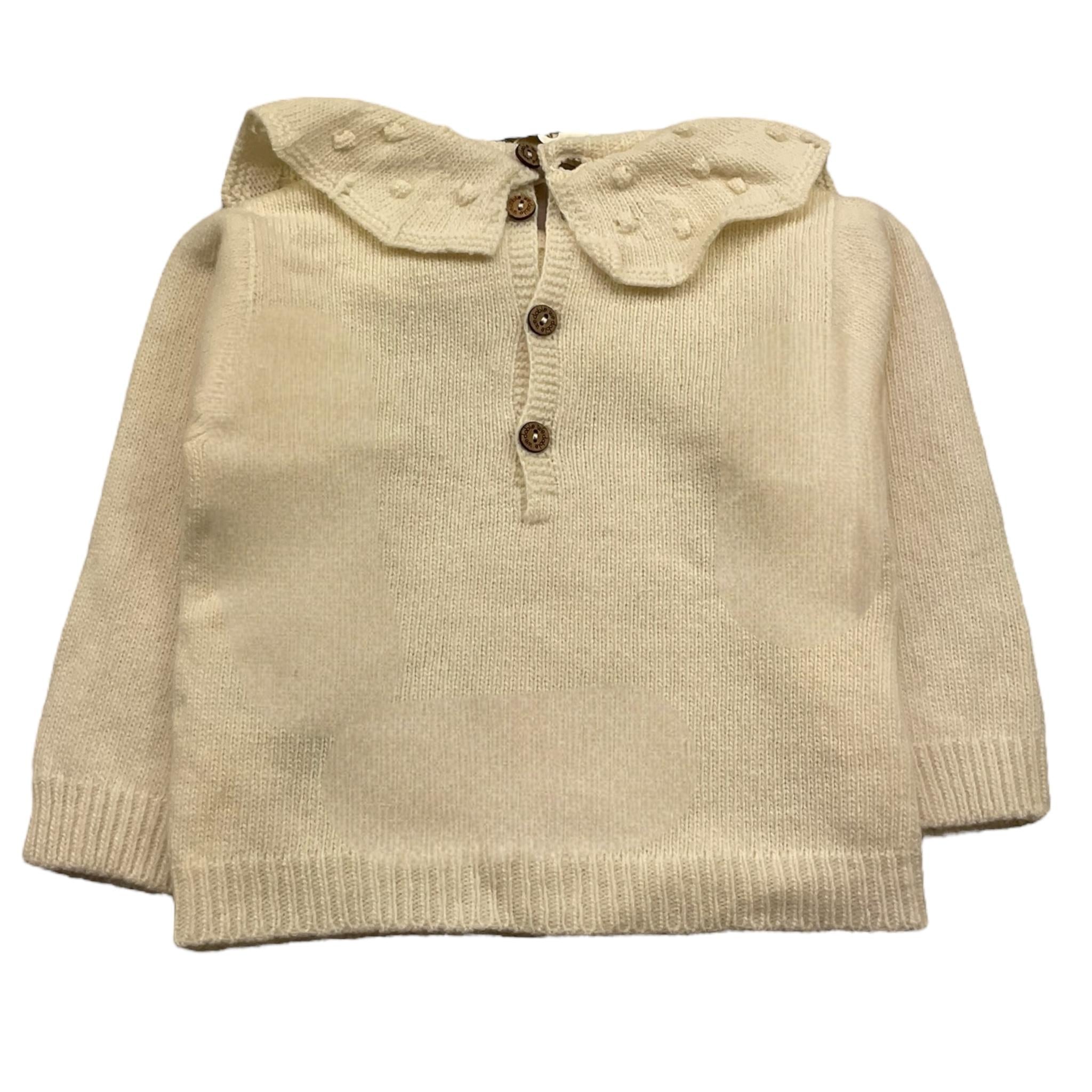 WEDOBLE maglia girocollo tinta unita con ricami Panna per Neonata I2407301 PANNA WEDOBLE 