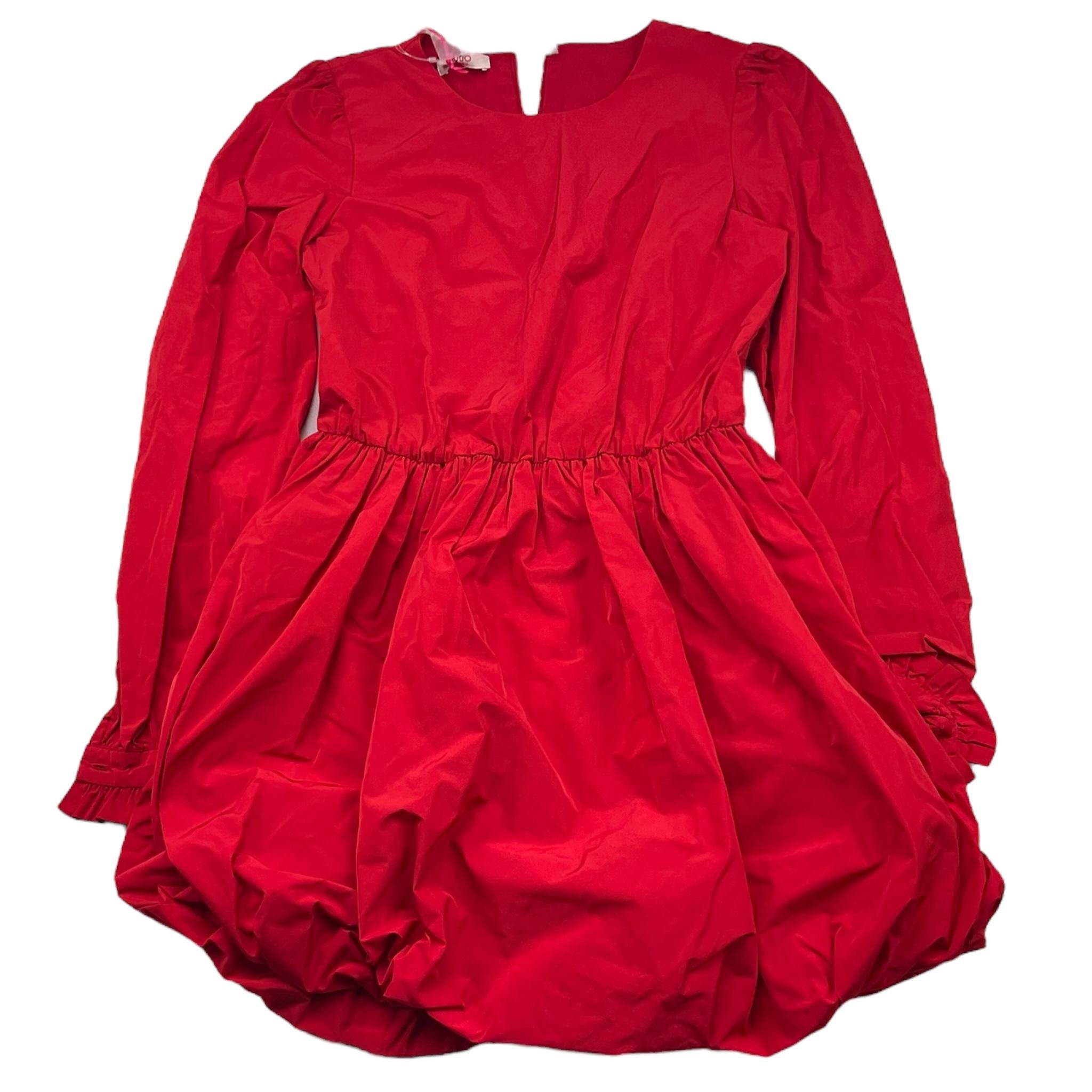 LIU JO abito giromanica tinta unita con plisset Rosso per Bambina GF3159 ROSSO LIU JO 