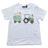 Monnalisa T-Shirt Girocollo Tinta Unita con Stampa per Neonato 28E602N BIANCO MONNALISA 