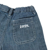 Diesel Bermuda In Denim tinta unita con Logo Blu per Neonato K00146 BLU DIESEL 