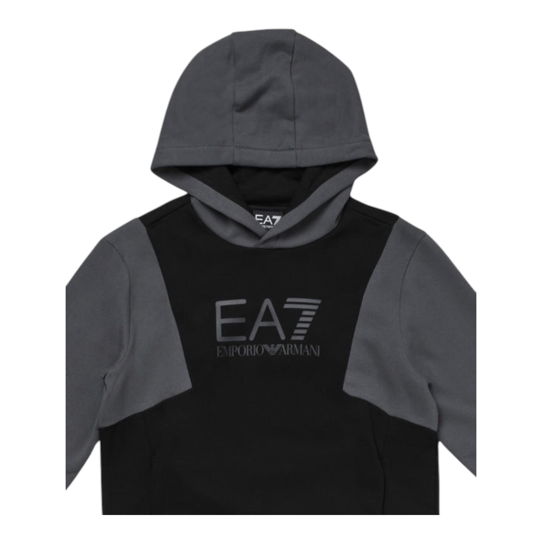 EMPORIO ARMANI felpa tinta unita con cappuccio  Nero per Bambino HDHD NERO EMPORIO ARMANI 