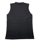 Brian Dales Solid Black Crew Neck Tank Top For Boys