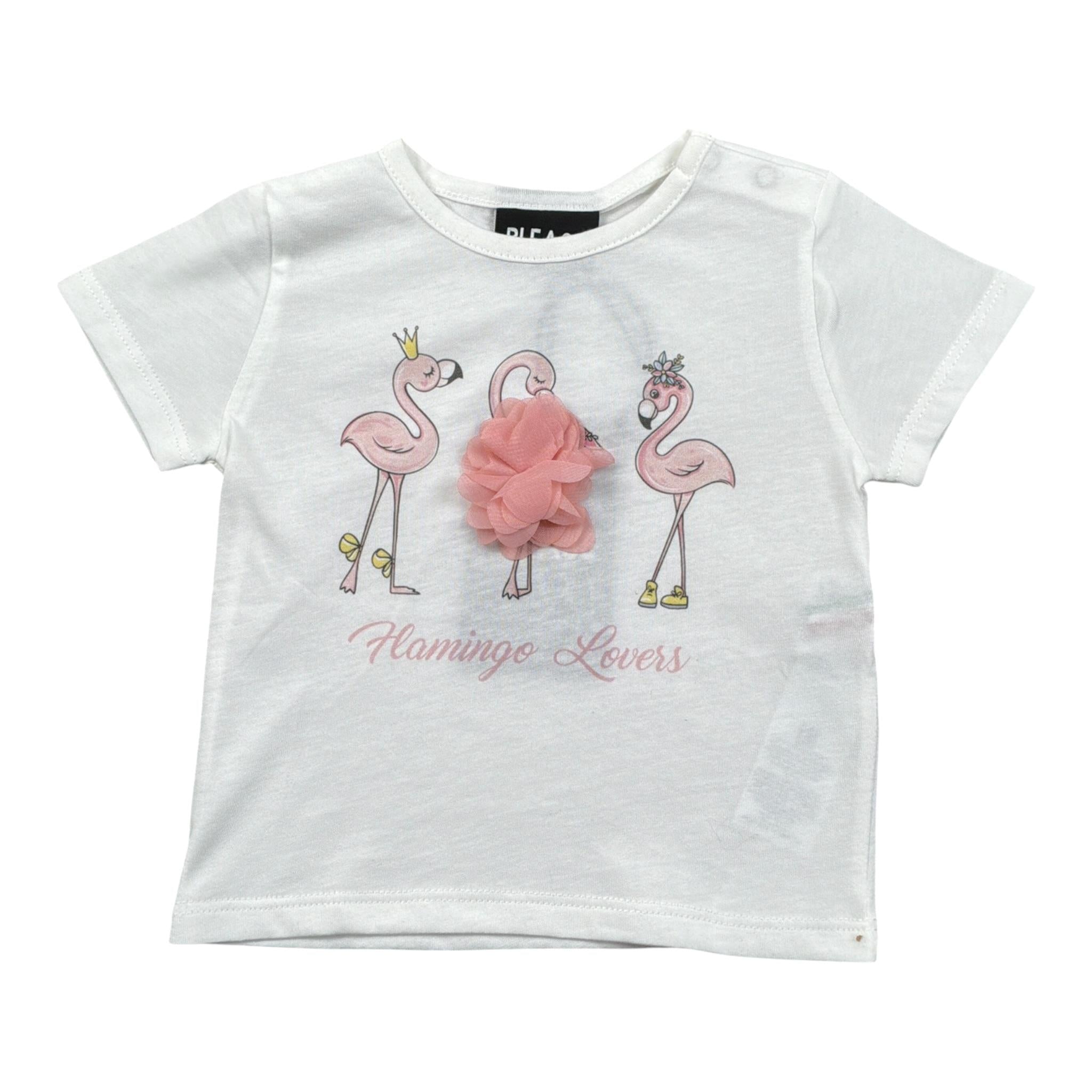 Please T-Shirt Girocollo tinta unita con Stampa Bianco per Neonata MBF8030G20 BIANCO PLEASE 