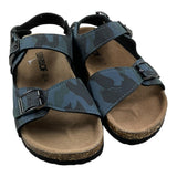Colors Of California Sandal Solid Color With Contrast Sole Military Pattern Blue For Boys