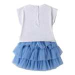Sarabanda Completo 2 Pezzi T-Shirt-Gonna per Bambina 0B347 BIANCO SARABANDA 