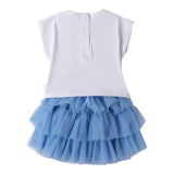 Sarabanda Completo 2 Pezzi T-Shirt-Gonna per Bambina 0B347 BIANCO SARABANDA 