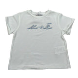 M+E' T-Shirt Girocollo Tinta Unita con Stampa per Neonata UE1405 BIANCO M+E' 