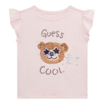 Guess T-Shirt Girocollo Tinta Unita con Stampa per Neonata K5RI18K6YW4 ROSA GUESS 