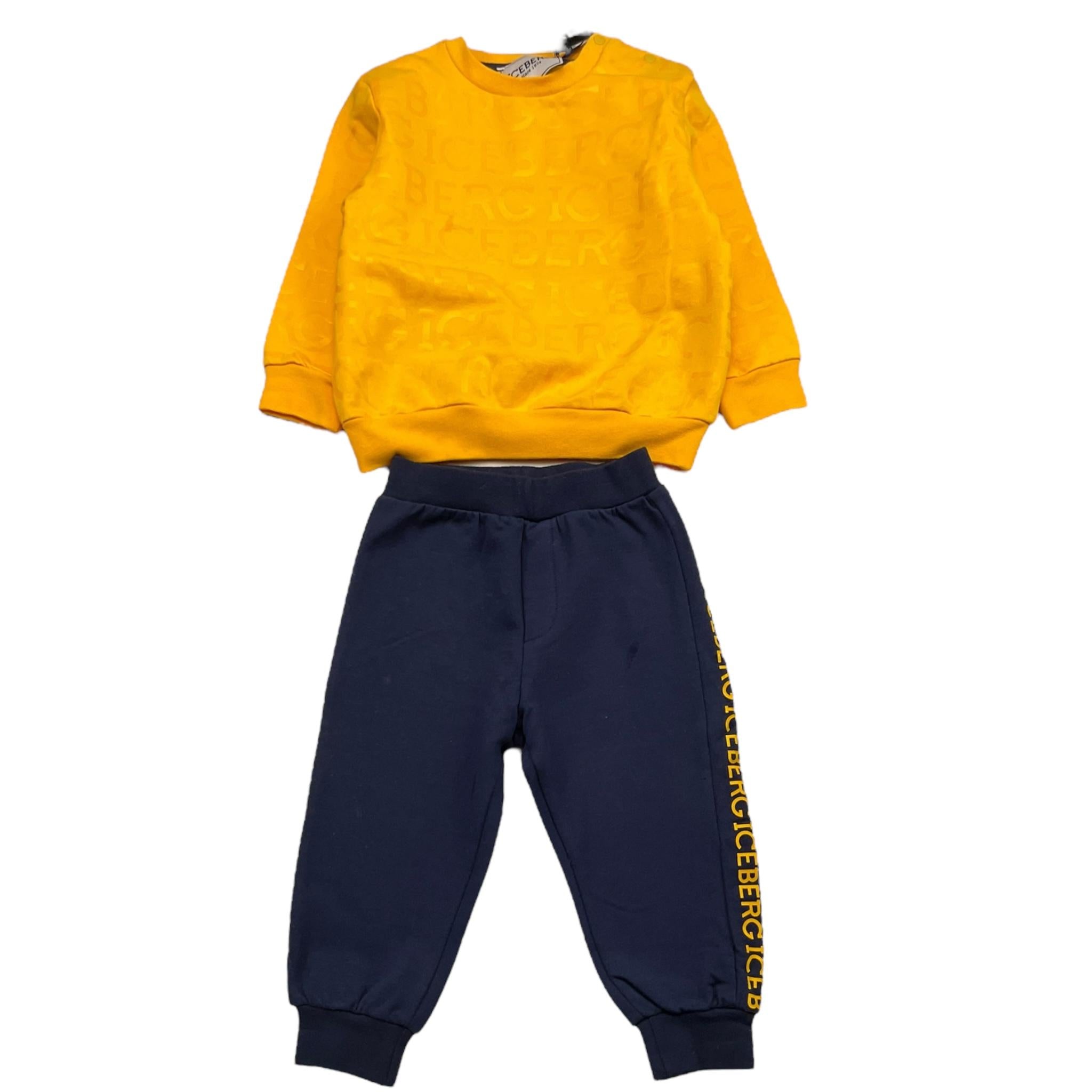 ICEBERG completo 2pz bicolore felpa-pantalone Giallo/blu per Neonato CFICE5303NB GIALLO/BLU ICEBERG 
