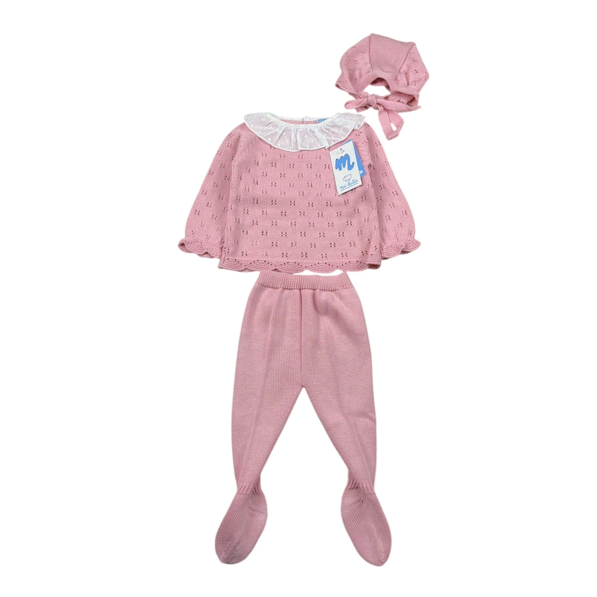 Mac Ilusio'N Completo 3 Pezzi Maglia-Ghettina-Cappello per Neonata 9607G ROSA MAC ILUSIO'N 