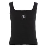 Calvin Klein Canotta Tinta Unita Giromanica con Stampa per Bambina IG0IG02440 NERO CALVIN KLEIN 
