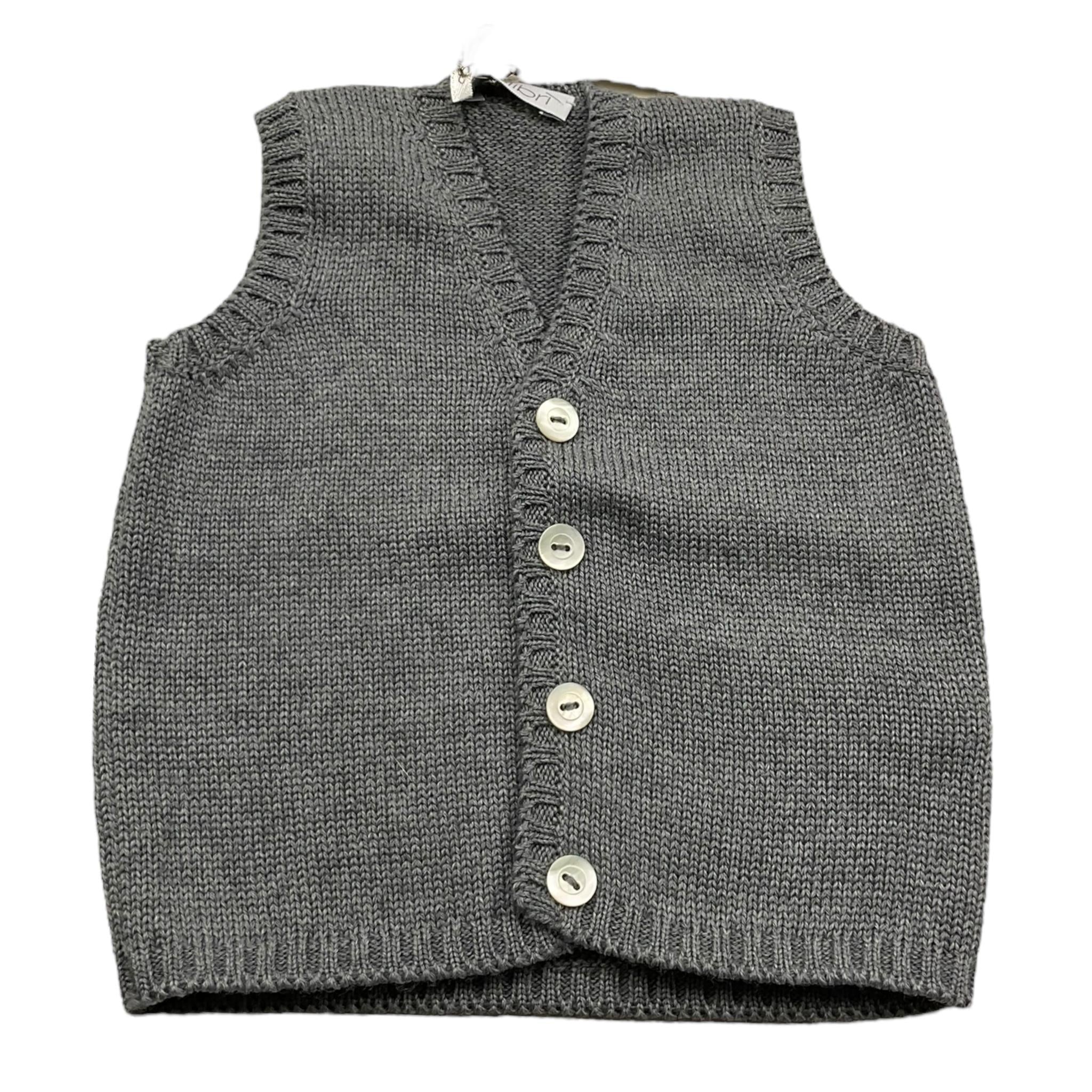 COLIBRI gilet tinta unita in maglia Grigio per Neonato 9MGILET GRIGIO COLIBRI 