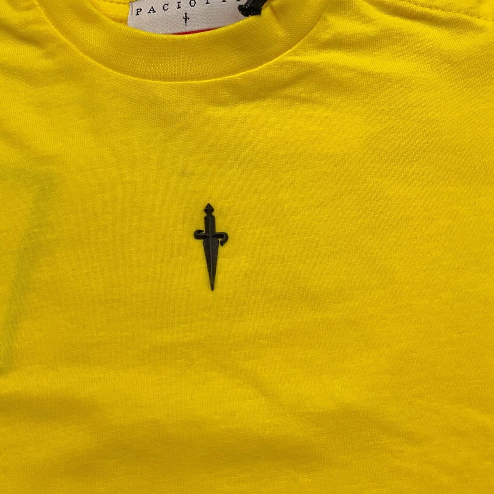 Cesare Paciotti T-Shirt Girocollo Tinta Unita con Stampa per Bambino TSP5105B GIALLO CESARE PACIOTTI 