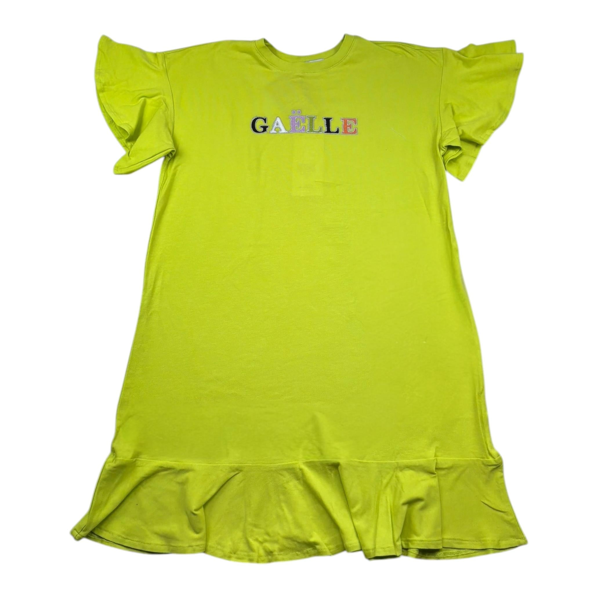 Gaelle Abito Mezza Manica Tinta Unita con Stampa per Bambina 2746V00339 VERDE GAELLE 