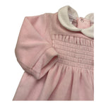 BABY VIP tutina manica lunga tinta unita in ciniglia Rosa per Neonata T2472A ROSA BABY VIP 