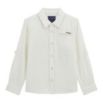 Guess Camicia Tinta Unita con Logo per Bambino N5GH00WFBT0 PANNA GUESS 