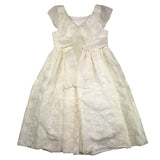 La Stupenderia Solid Color Sleeveless Ceremony Dress With Ivory Embroidery For Girls