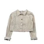 Meilisa Bai Giubbino In Denim tinta unita Beige per Bambina FLO6386 BEIGE MEILISA BAI 