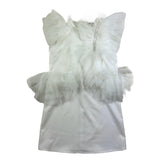 Patrizia Pepe Solid Color Sleeveless Dress With White Tulle For Girls