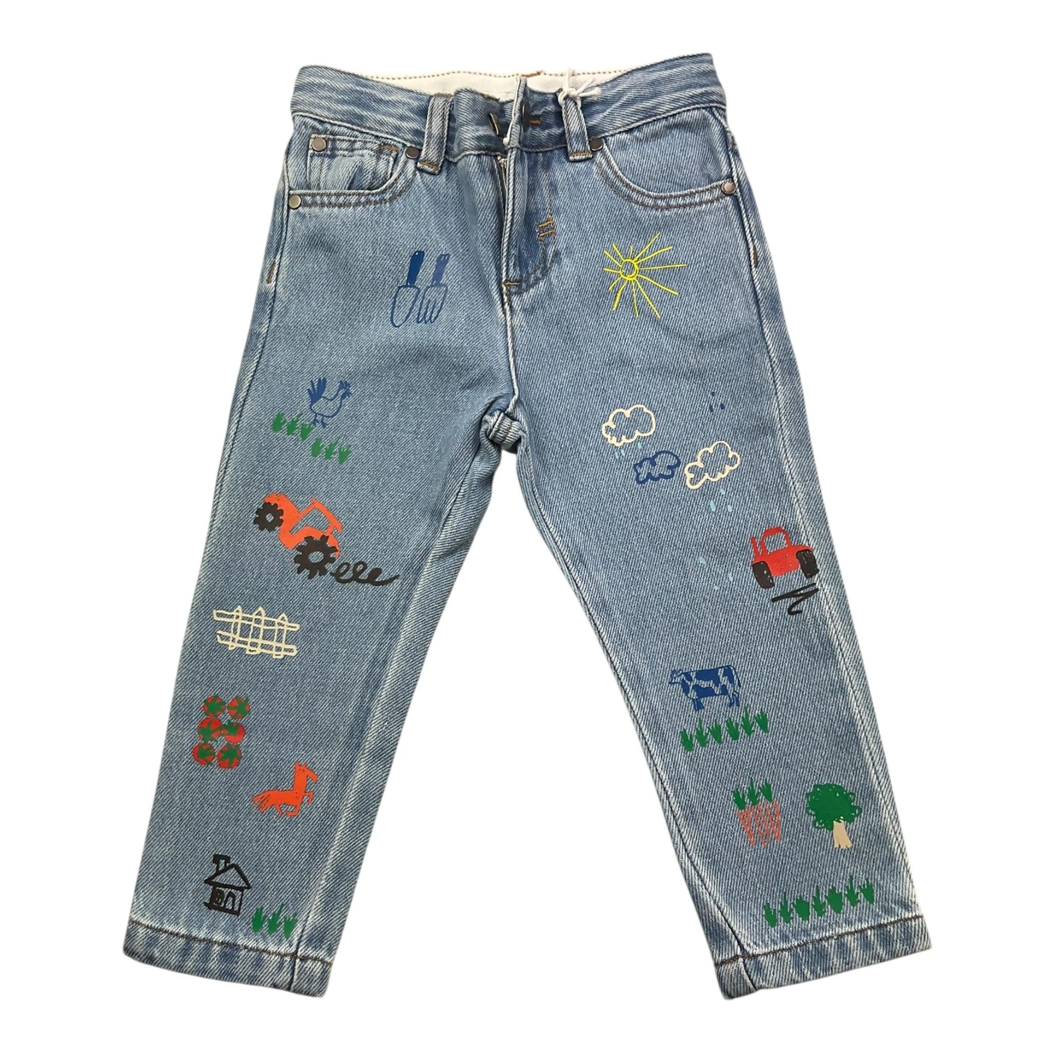 Stella Mccartney Jeans Tinta Unita con Stampa per Neonato TV6Q10 AZZURRO STELLA McCARTNEY 