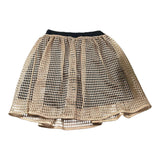 Naida Solid Color Perforated Skirt With Bronze Suttana For Girls