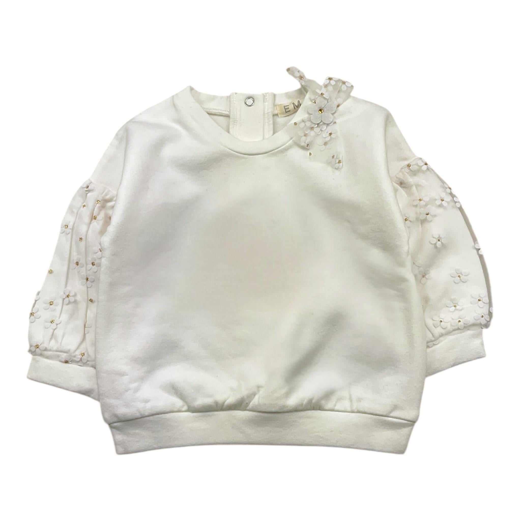 EMC felpa tinta unita con tulle e applicazioni Panna per Neonata CE2043 PANNA EMC 