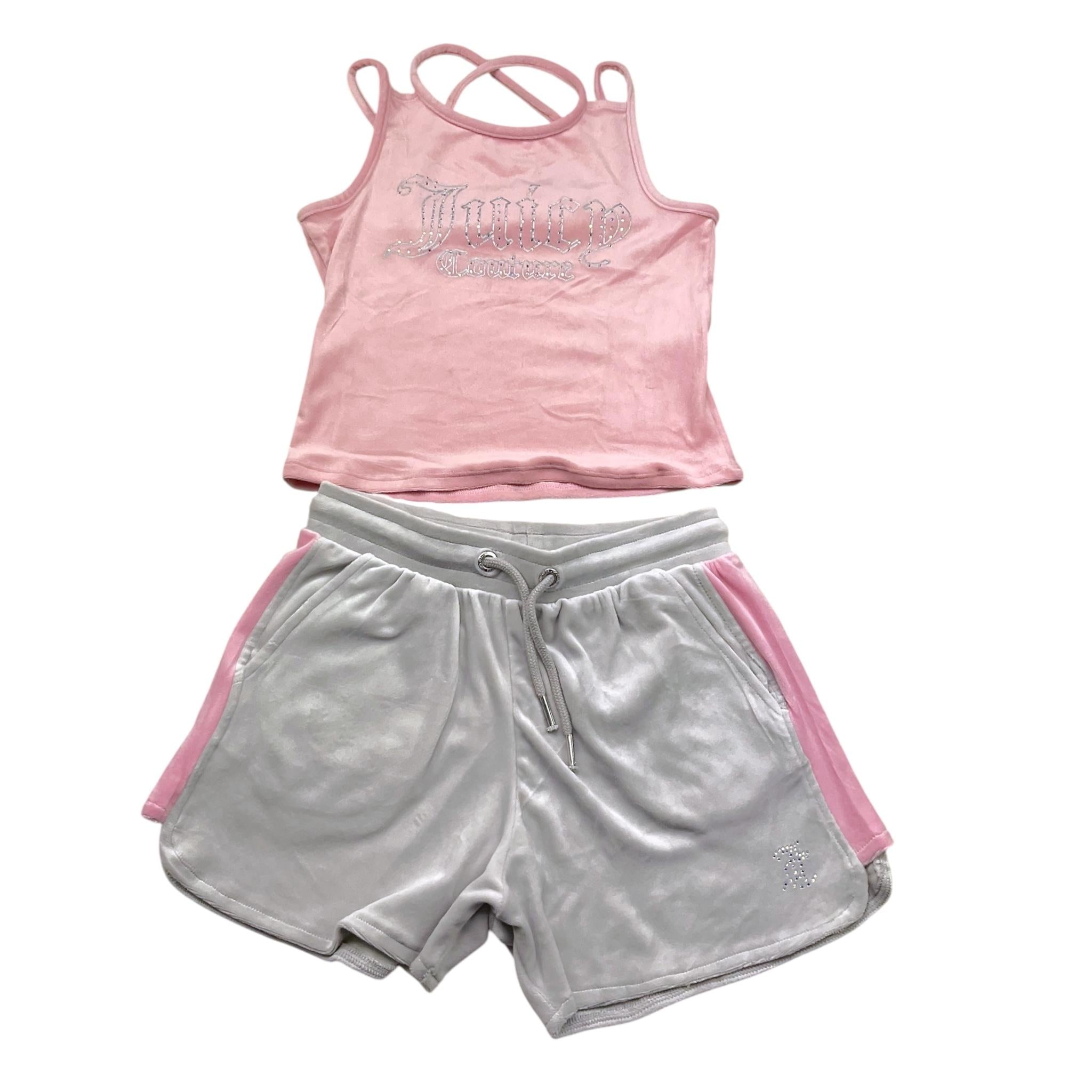Juicy Couture Completo 2 Pezzi Canotta-Shorts Bicolore per Bambina JBX6509 ROSA JUICY COUTURE 