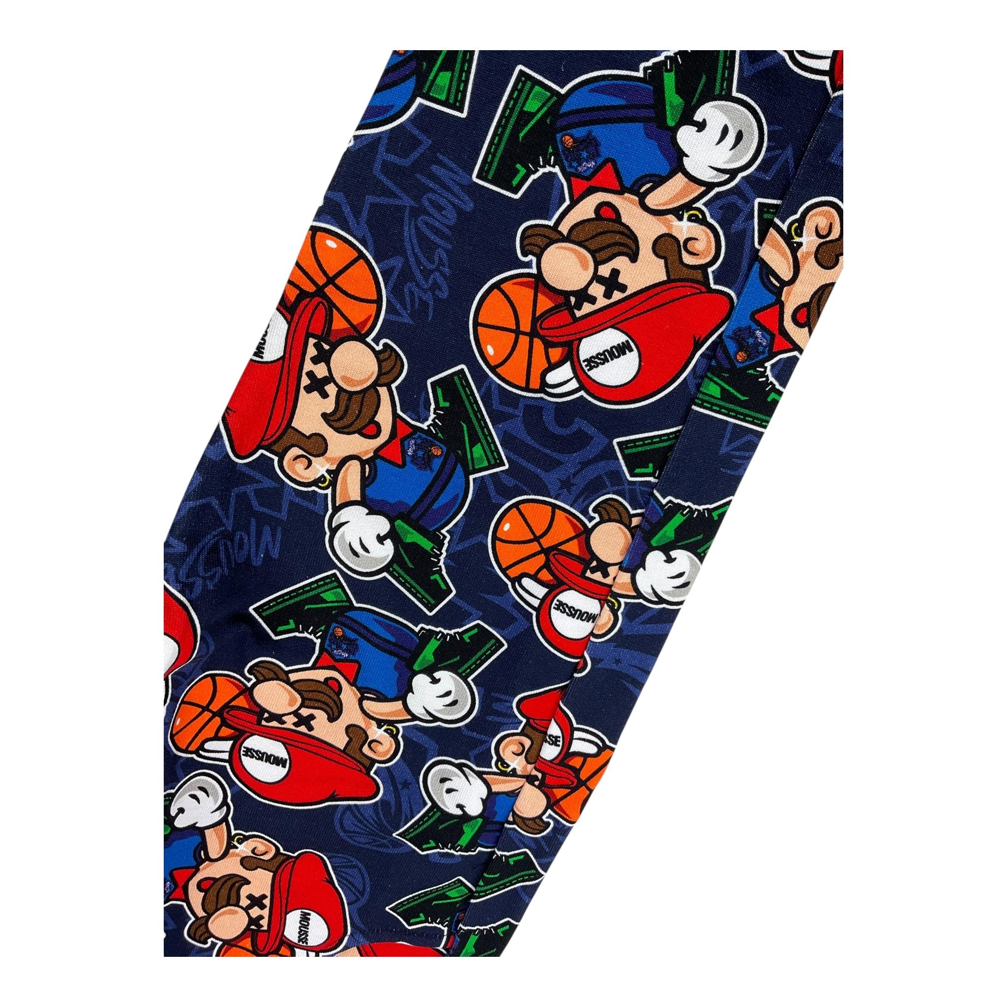 MOUSSE pantalone tuta tinta unita con stampe mario Blu per Bambino HKPG368 BLU MOUSSE 