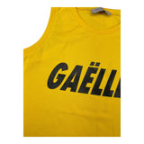 Gaelle Solid Color Crew Neck Tank Top with Yellow Logo Print for Kids