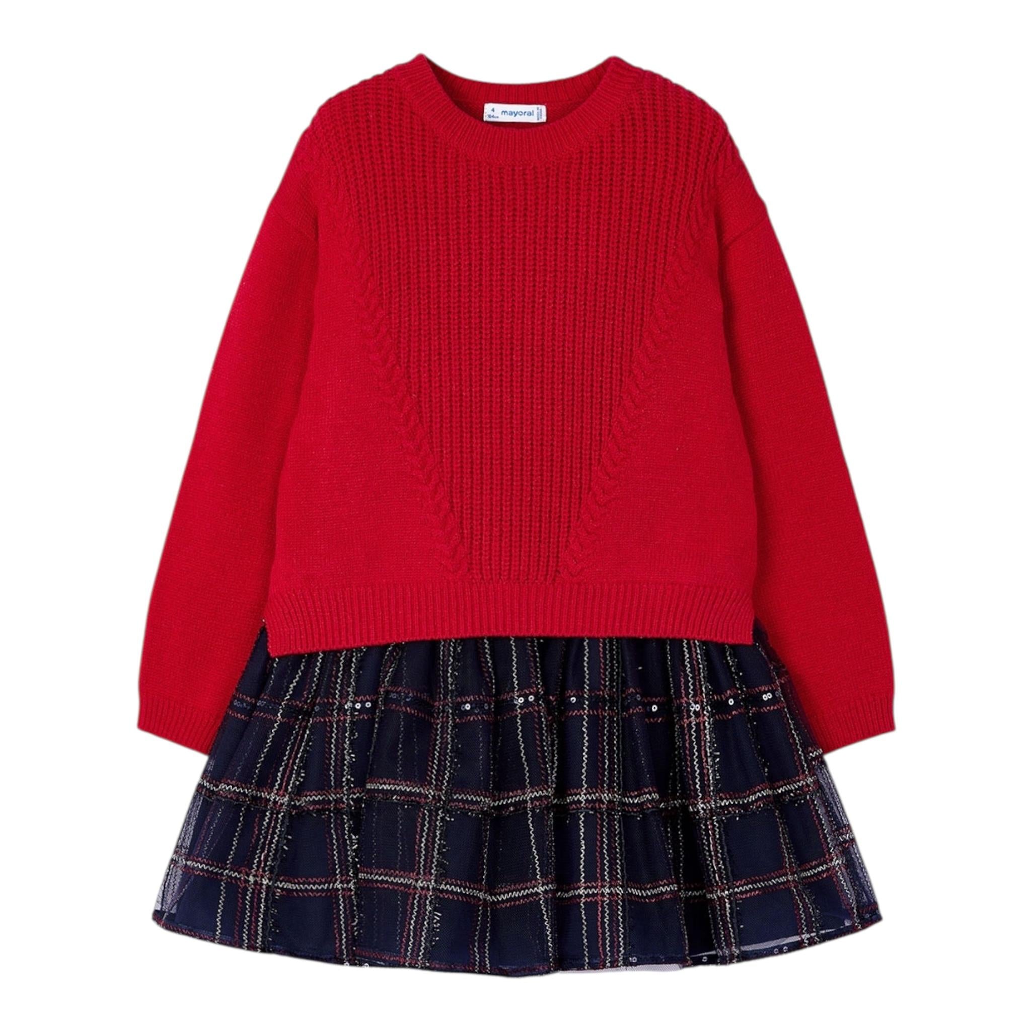 MAYORAL set abito maglia-abito bicolore  Rosso/blu  per Bambina 4912X ROSSO/BLU MAYORAL 