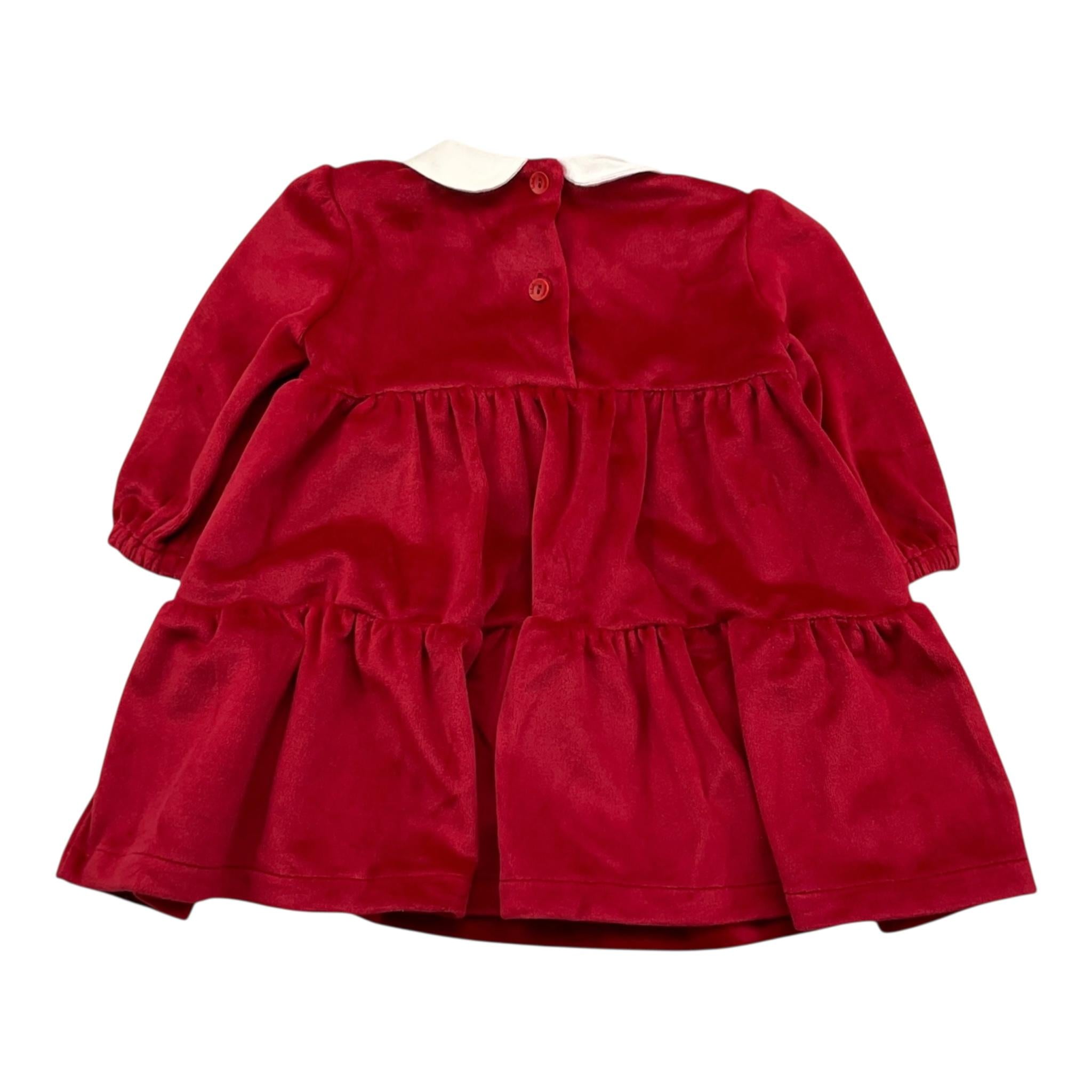 LALALU' abito manica lunga tinta unita in velluto Rosso per Bambina VTL12NXJ ROSSO LALALU' 