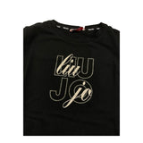 LIU JO shirt girocollo tinta unita con brillantini Nero per Bambina GF3170 NERO LIU JO 