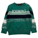 ICEBERG maglia girocollo tinta unita con stampe in contrasto Verde per Bambino MGICE5301BX VERDE ICEBERG 