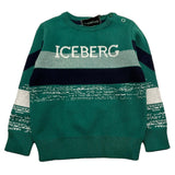 ICEBERG maglia girocollo tinta unita con stampe in contrasto Verde per Bambino MGICE5301BX VERDE ICEBERG 