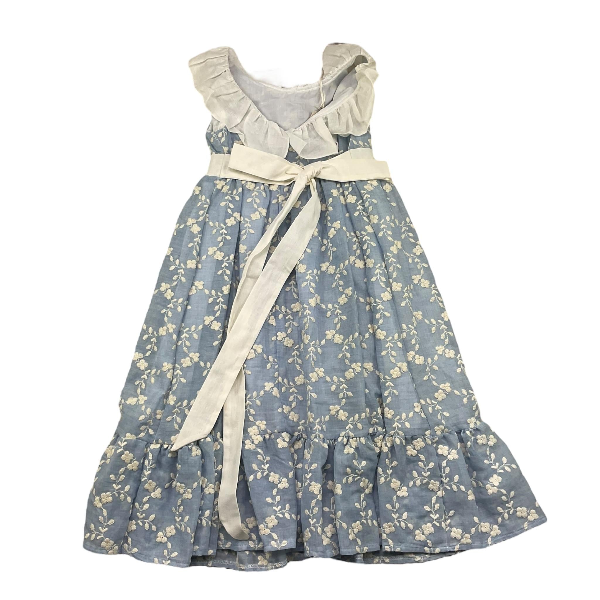 La Stupenderia Abito Giromanica Tinta Unita per Bambina TJAB78 AZZURRO LA STUPENDERIA 