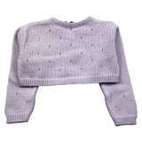 Little Bear Solid Color Perforated Lilac Shrug For Baby Girl