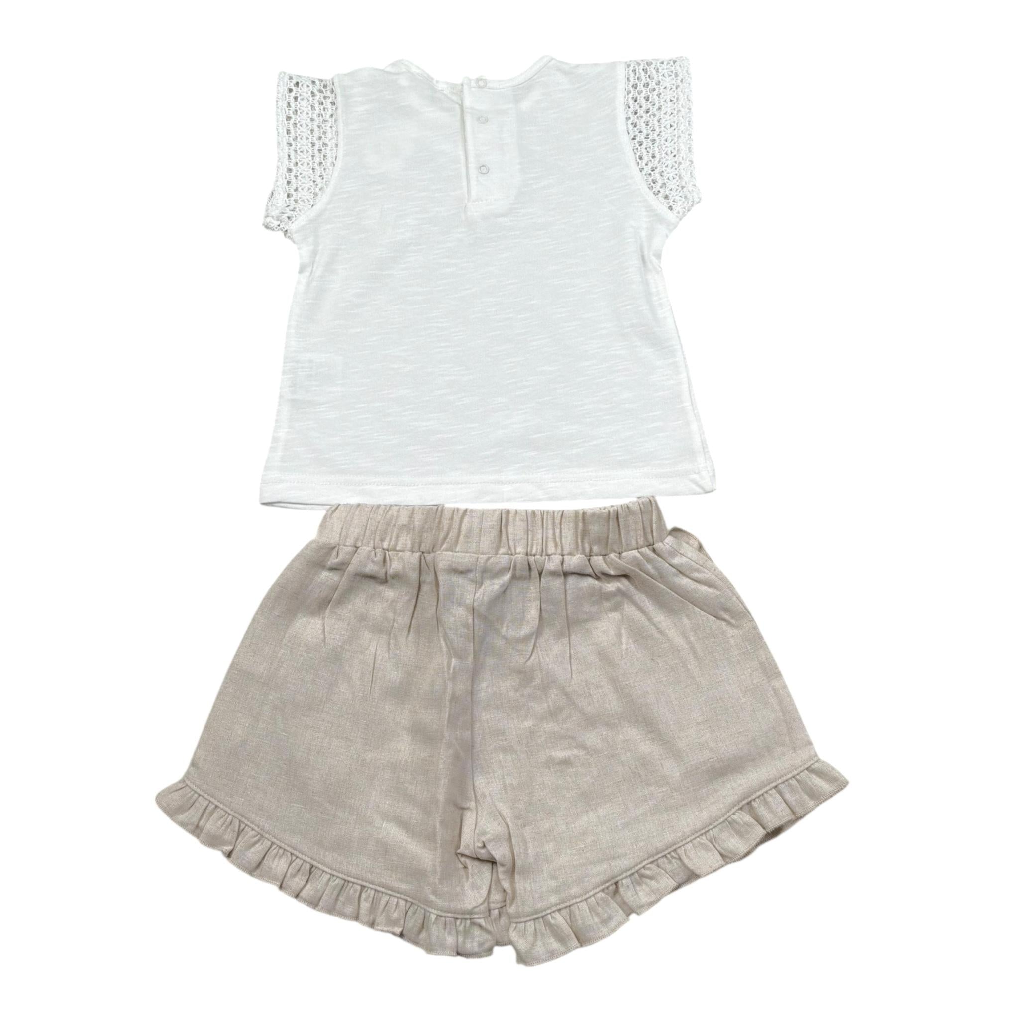 Lalalu' Completo 2 Pezzi T-Shir-Short per Neonata CCTL0011PX BIANCO/BEIGE LALALU' 