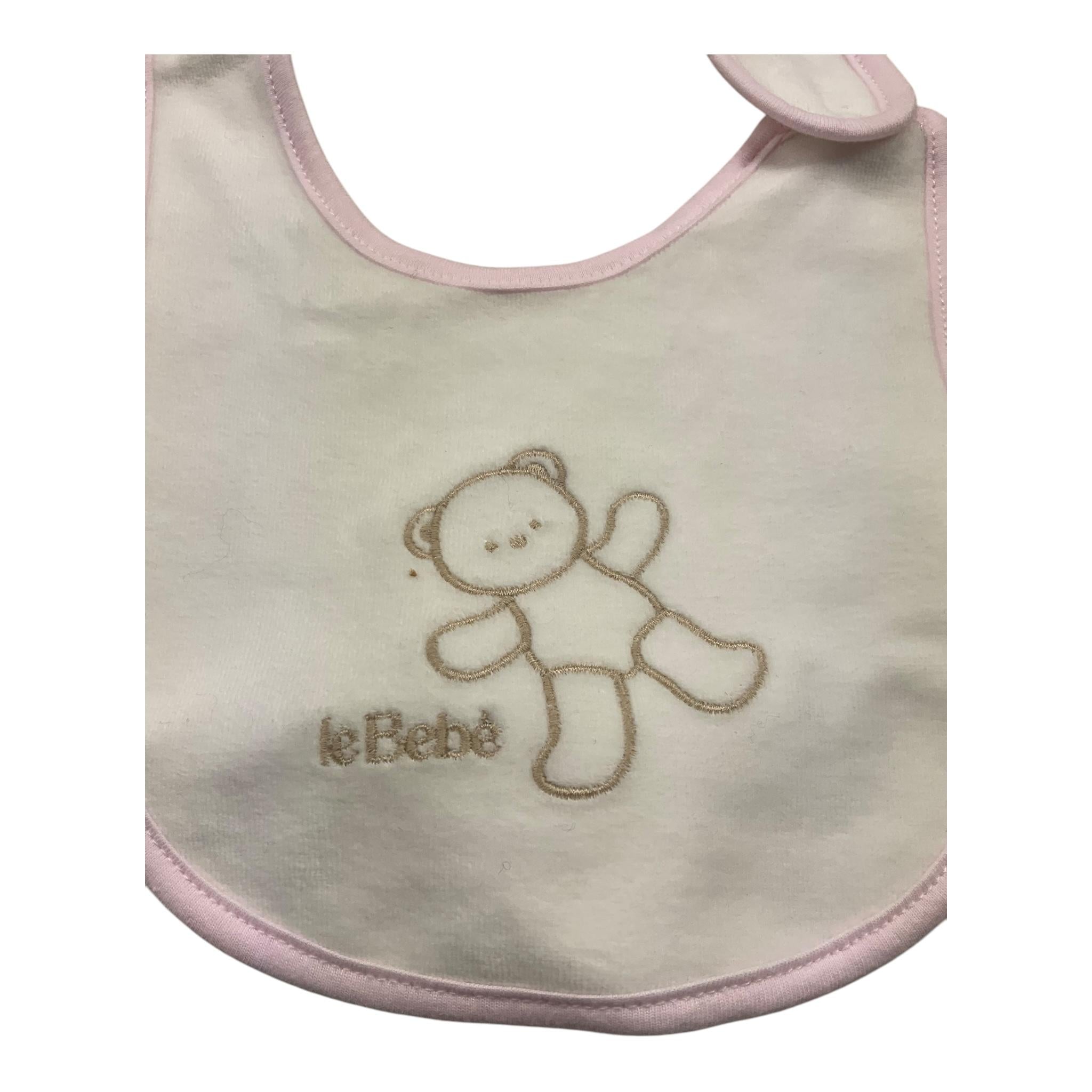 LE BEBE' bavetta tinta unita con stampe orsi Bianco per Neonata LBG5994 BIANCO LE BEBE' 