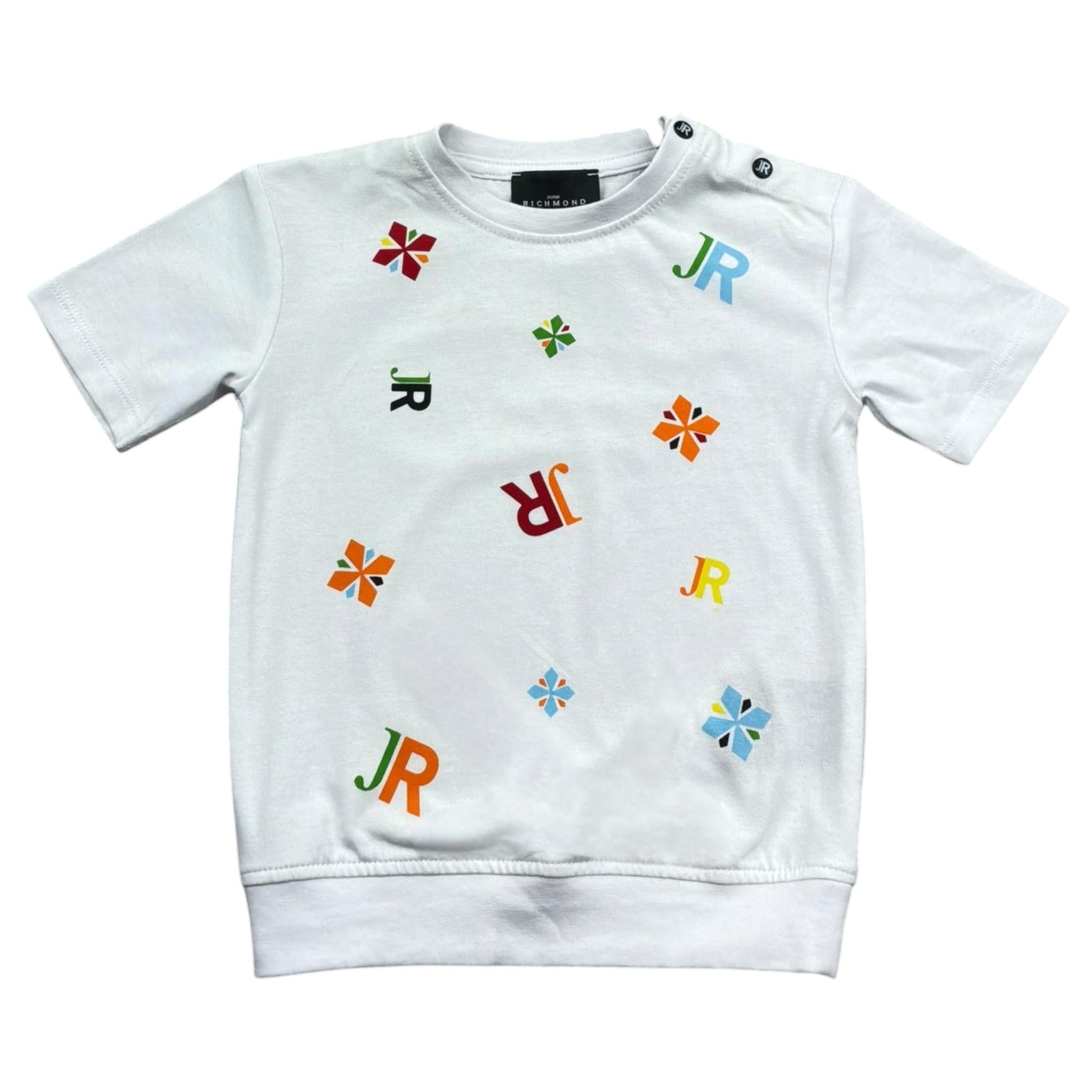 John Richmond Abito Mezza Manica Tinta Unita con Logo per Neonata RIP26100VE BIANCO JOHN RICHMOND 