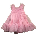 Miss Grant Solid Color Tulle Sleeveless Dress for Girls in Pink