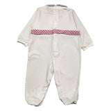 Lalalu' Long Sleeve Onesie Solid Color With Contrasting Strap White For Newborn