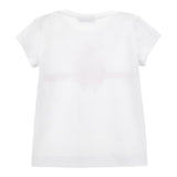 Monnalisa T-Shirt Girocollo Tinta Unita con Stampa per Bambina 11E609X BIANCO MONNALISA 
